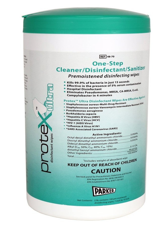 Parker Labs Parkerlabs Protex Disinfectant Textured Wipes Laboratories- Kills 99.9% of Bacteria in 15 Seconds - 7" X 10" (Canister of 75 Wipes) - Image 1
